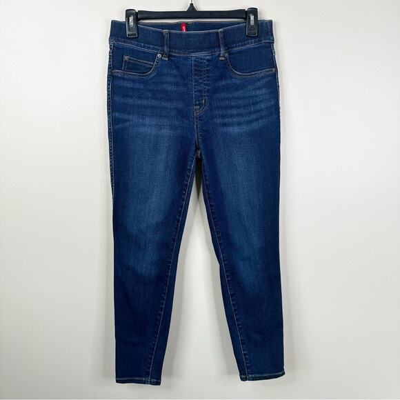 SPANX Jean-ish Ankle Leggings Women’s Medium Blue Skinny Jeans Pockets Stretch - Picture 1 of 7